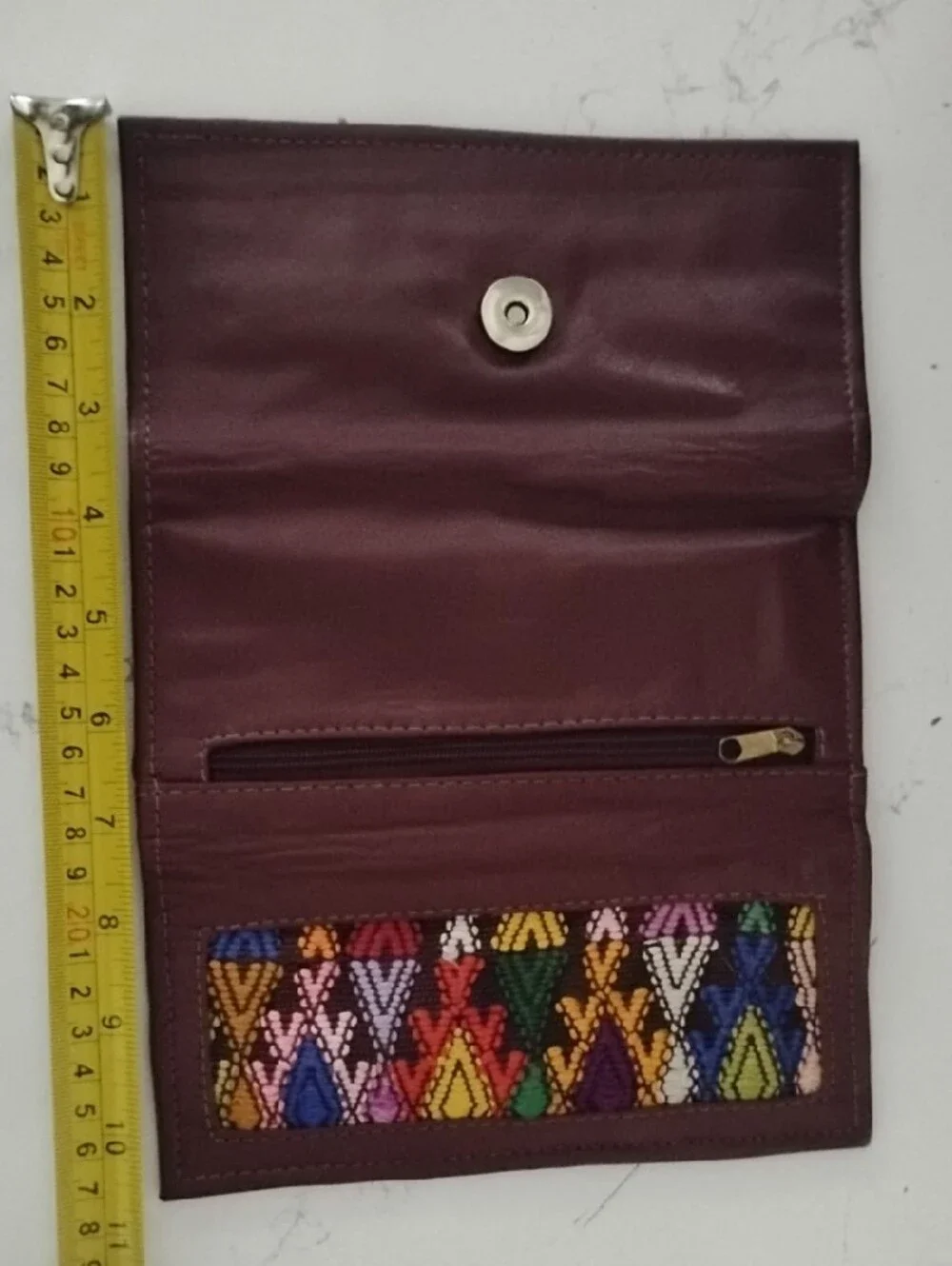 Handcrafted Multicolor Embroidered Leather Wallet - Women Accessories